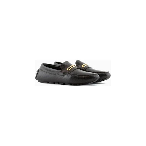 Load image into Gallery viewer, EMPORIO ARMANI PEBBLED LEATHER DRIVING LOAFERS WITH STIRRUP BAR - Yooto
