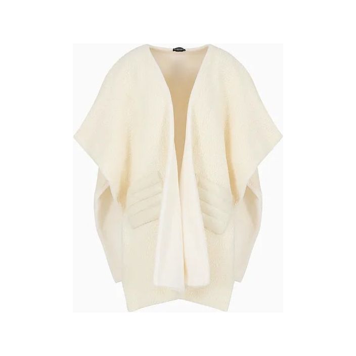 EMPORIO ARMANI CHALET CAPSULE COLLECTION SHEARLING-EFFECT WOOL-BLEND CAPE - Yooto