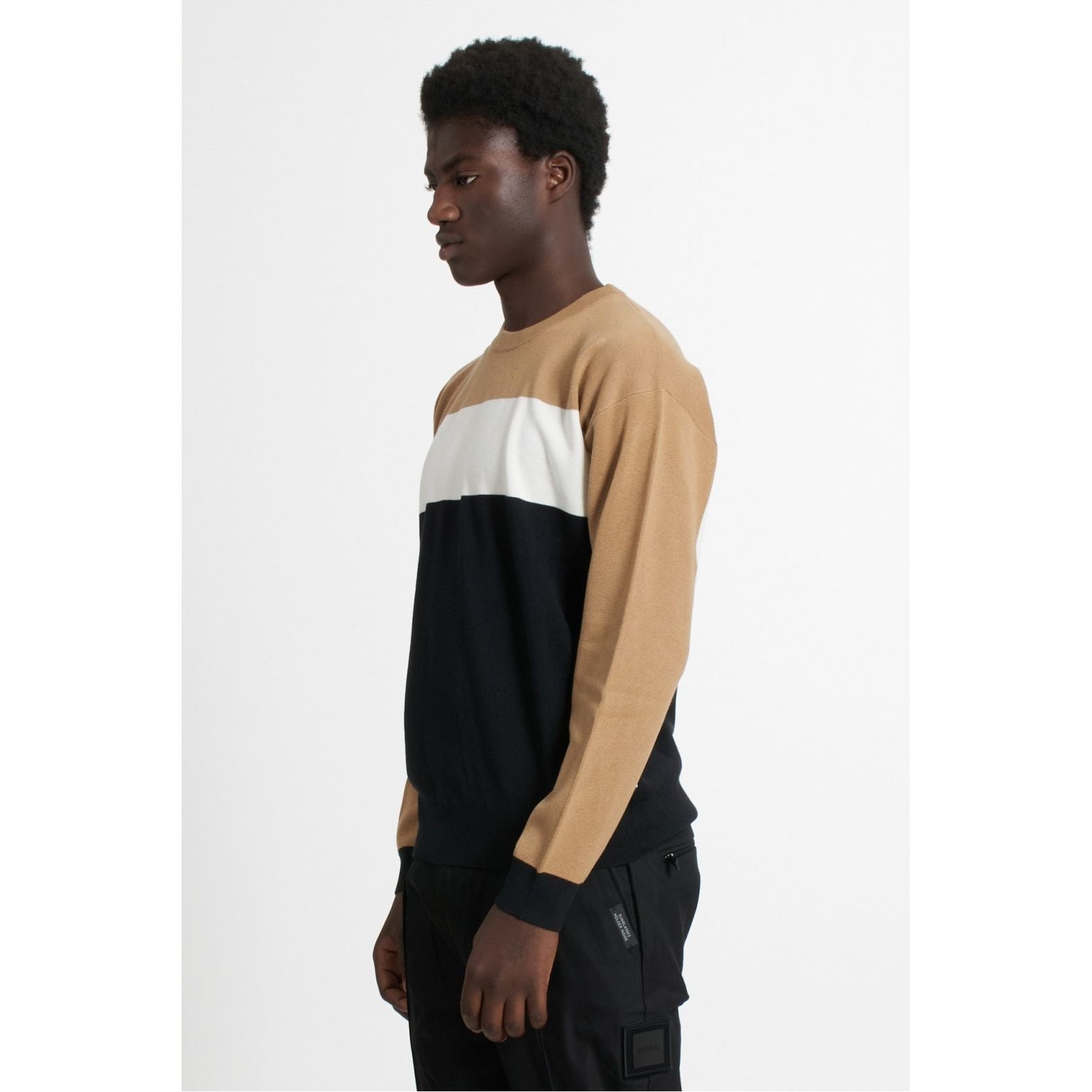 BOSS RELAXED-FIT COLOUR-BLOCK SWEATER - Yooto