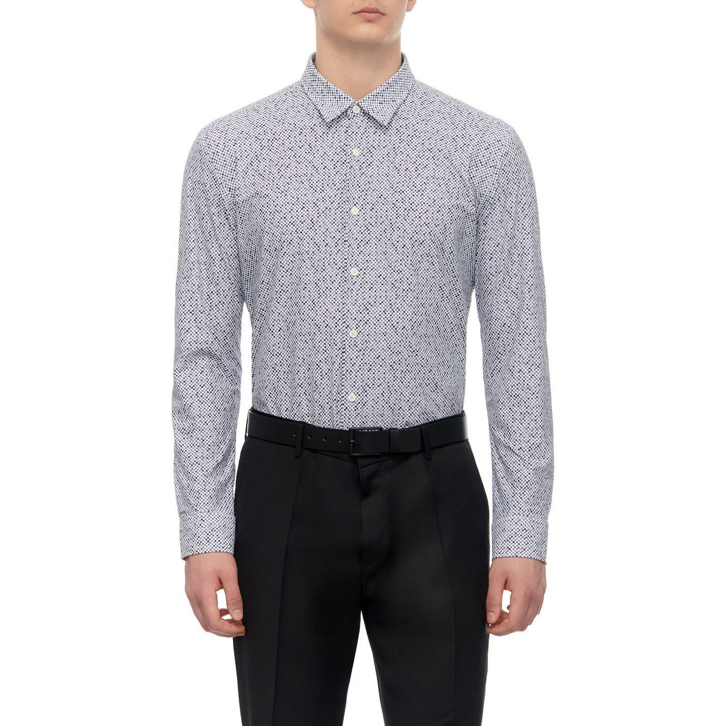 BOSS SLIM-FIT SHIRT IN HIGH-PERFORMANCE STRETCH FABRIC WITH PRINT - Yooto