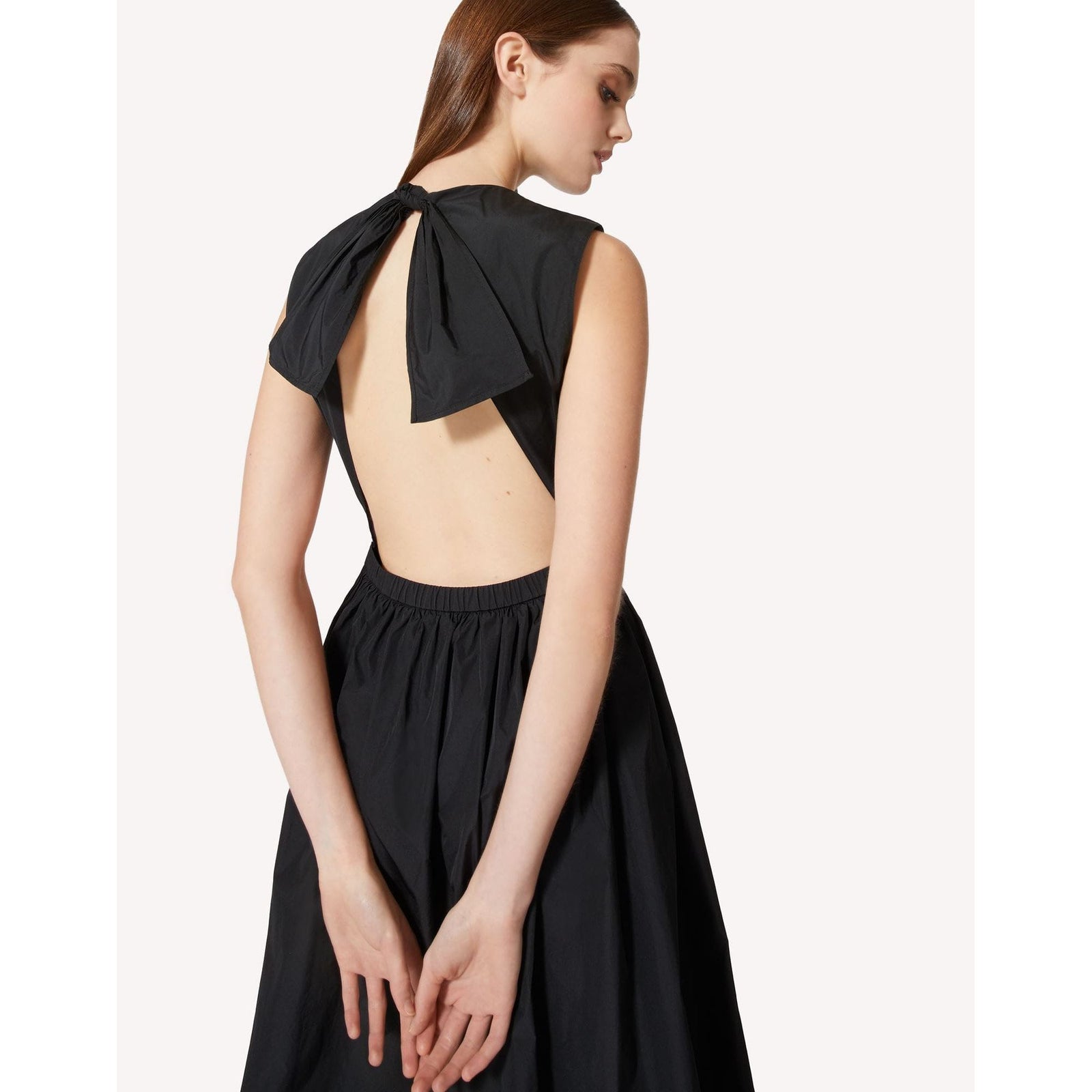 RED VALENTINO TAFFETA DRESS WITH BOW - Yooto