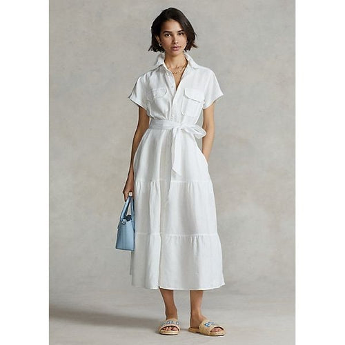 Polo Ralph Lauren Linen Tiered Midi Shirtdress– Yooto