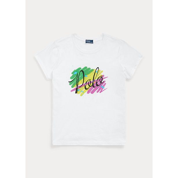 POLO RALPH LAUREN AIRBRUSHED-LOGO COTTON JERSEY TEE - Yooto