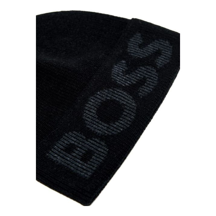 BOSS INTARSIA-KNIT LOGO BEANIE - Yooto