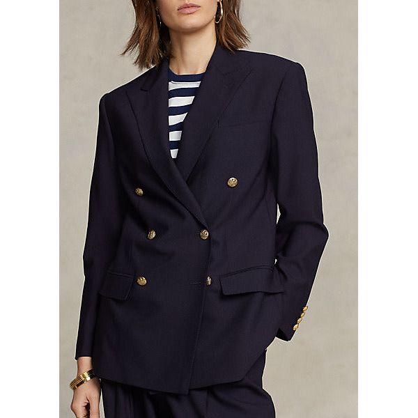 POLO RALPH LAUREN WOOL-BLEND DOUBLE-BREASTED BLAZER - Yooto