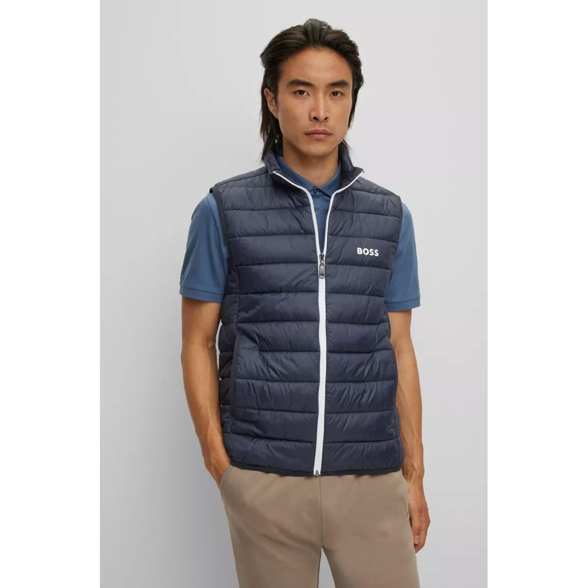 BOSS WATER-REPELLENT GILET WITH LOGO DETAIL - Yooto