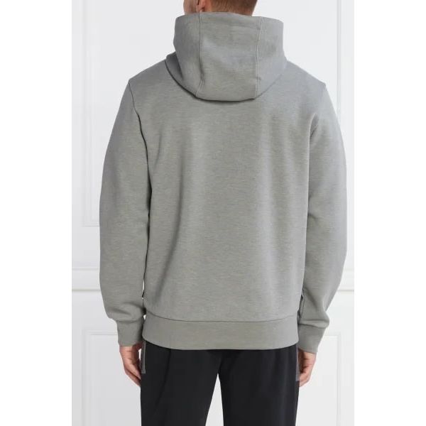 BOSS COTTON-BLEND HOODIE WITH SIGNATURE-STRIPE ZIP FRONT - Yooto