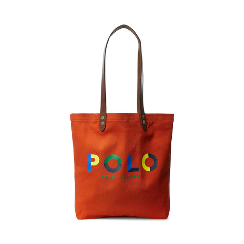 Load image into Gallery viewer, Logo Leather-Trim Twill Shopper Tote - Yooto
