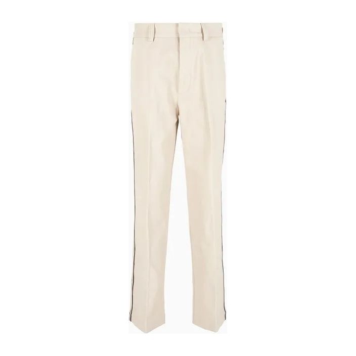 EMPORIO ARMANI BRUSHED COTTON TROUSERS WITH TWO-TONE SIDE TAPE - Yooto