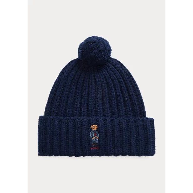 POLO RALPH LAUREN POLO BEAR RIBBED HAT WITH POMPOM - Yooto