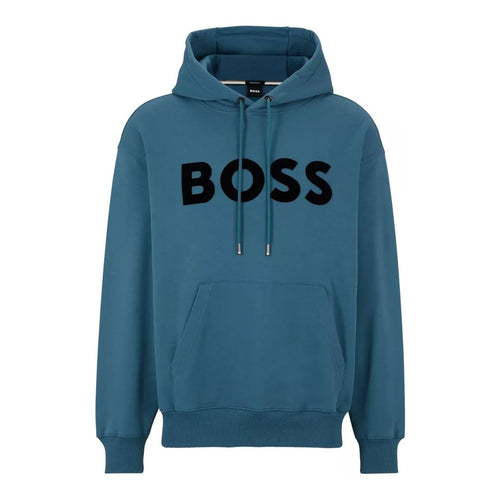 Load image into Gallery viewer, BOSS COTTON-TERRY HOODIE WITH FLOCK-PRINT LOGO - Yooto
