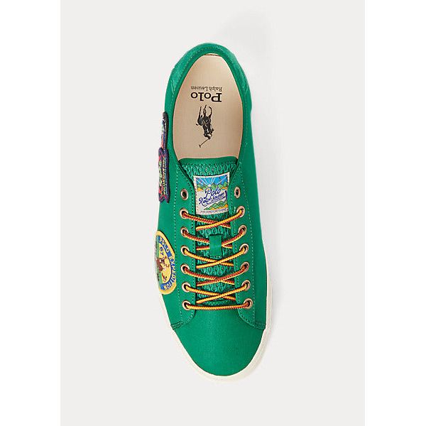 POLO RALPH LAUREN NELSON LOGO-PATCH TWILL SNEAKER - Yooto