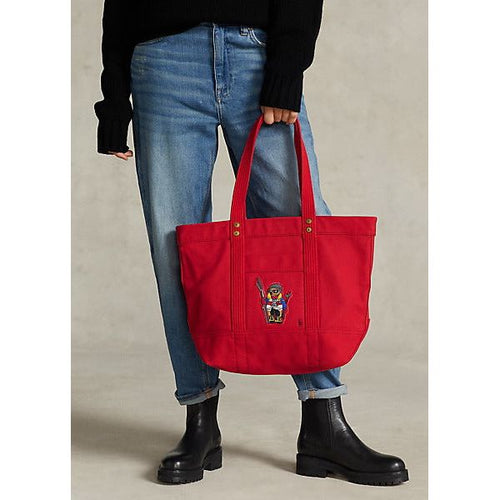 Load image into Gallery viewer, POLO RALPH LAUREN POLO BEAR MEDIUM CANVAS TOTE - Yooto
