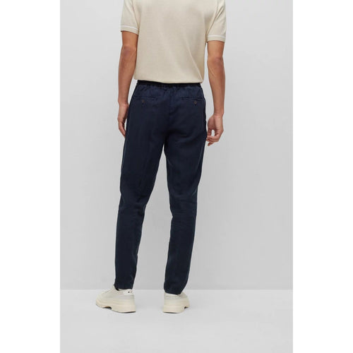 Load image into Gallery viewer, BOSS PLEAT-FRONT TROUSERS IN PURE LINEN WITH DRAWCORD - Yooto

