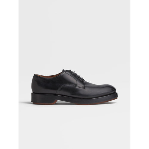 Load image into Gallery viewer, Black Hand-buffed Leather Udine Derby - Yooto
