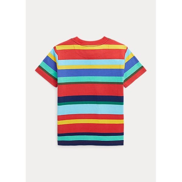 POLO RALPH LAUREN POLO BEAR STRIPED COTTON JERSEY T-SHIRT - Yooto