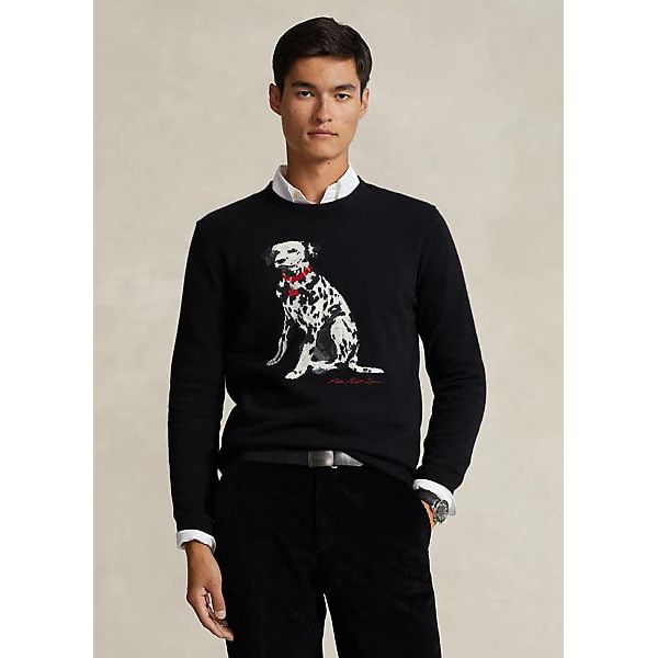 POLO RALPH LAUREN DALMATIAN INTARSIA-KNIT CASHMERE JUMPER - Yooto