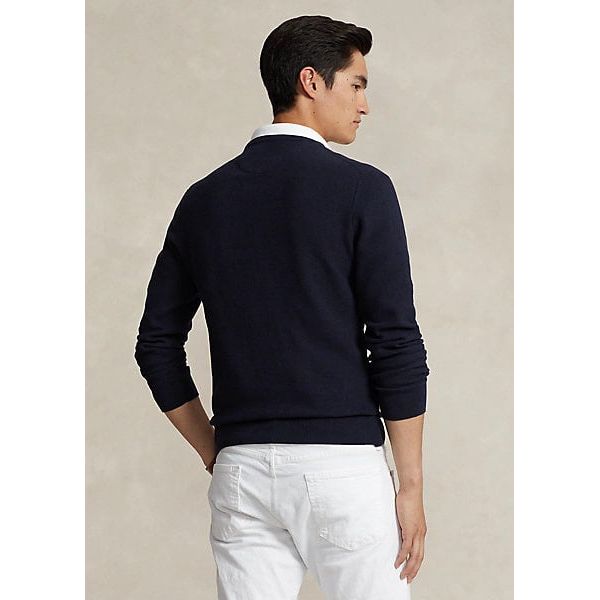 POLO RALPH LAUREN TEXTURED COTTON CREWNECK JUMPER - Yooto