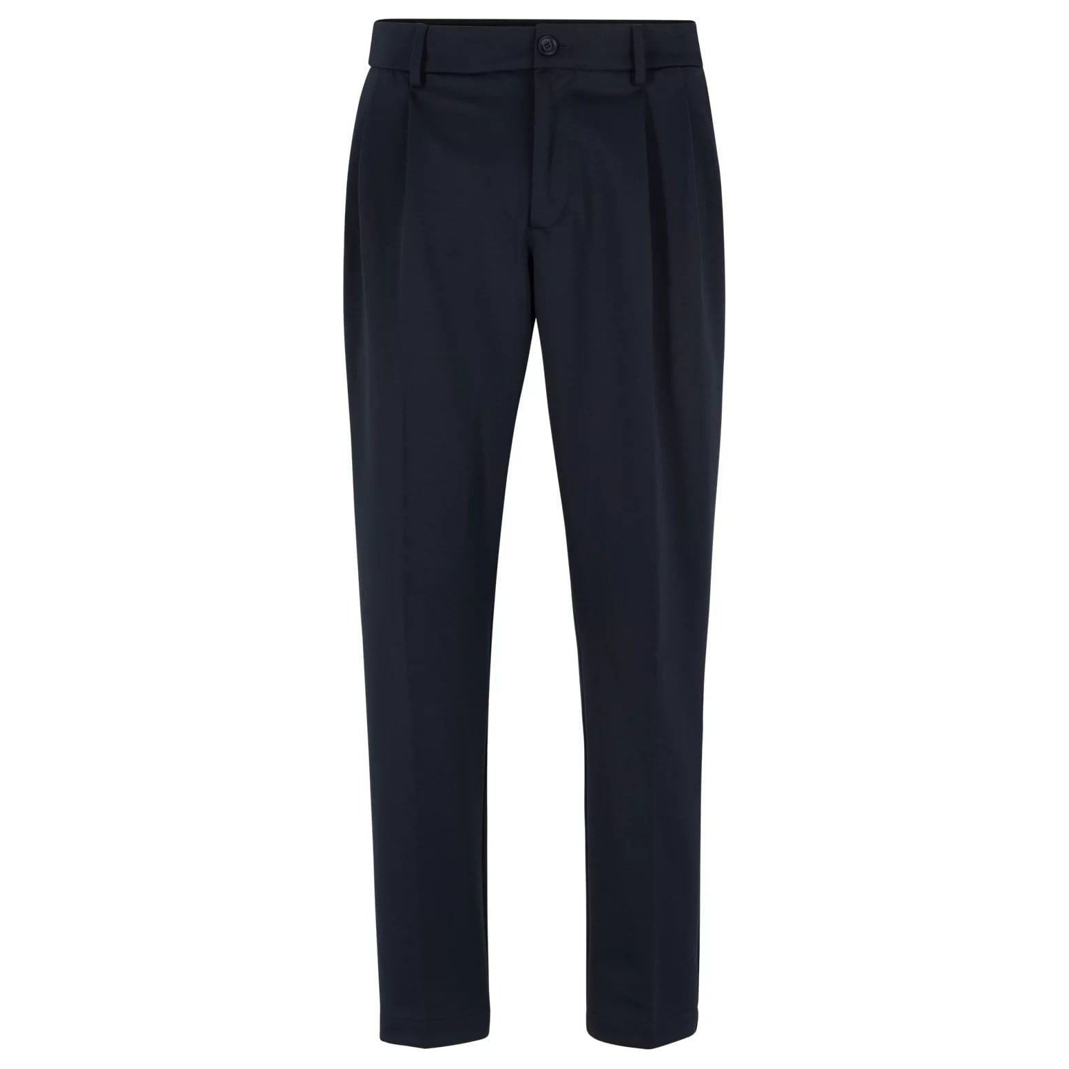 BOSS BOSS X AJBXNG TAPERED-FIT TROUSERS IN STRETCH JERSEY WITH FRONT PLEATS - Yooto