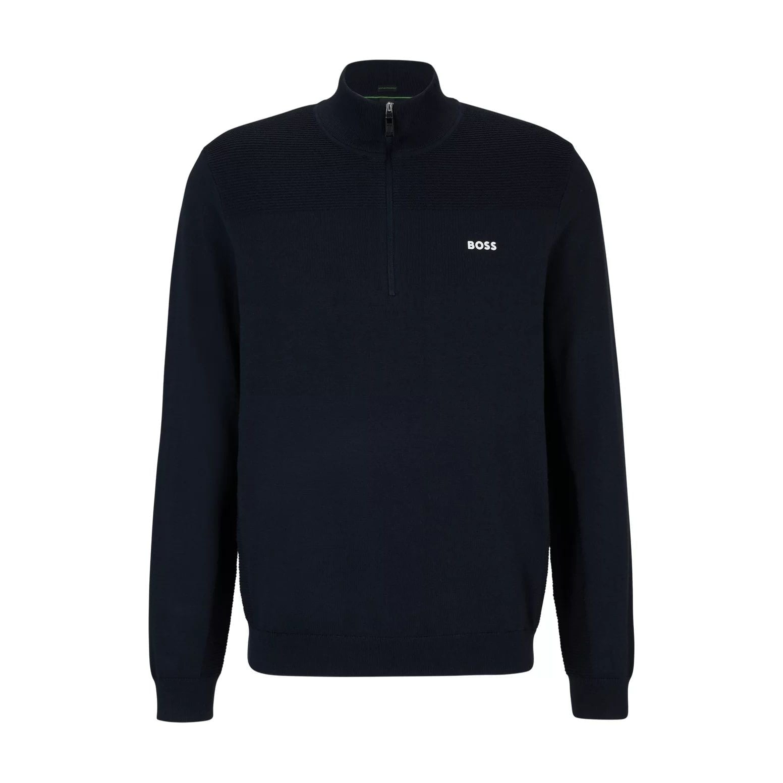 BOSS BRANDED ZIP-NECK SWEATER IN DRY-FLEX FABRIC - Yooto