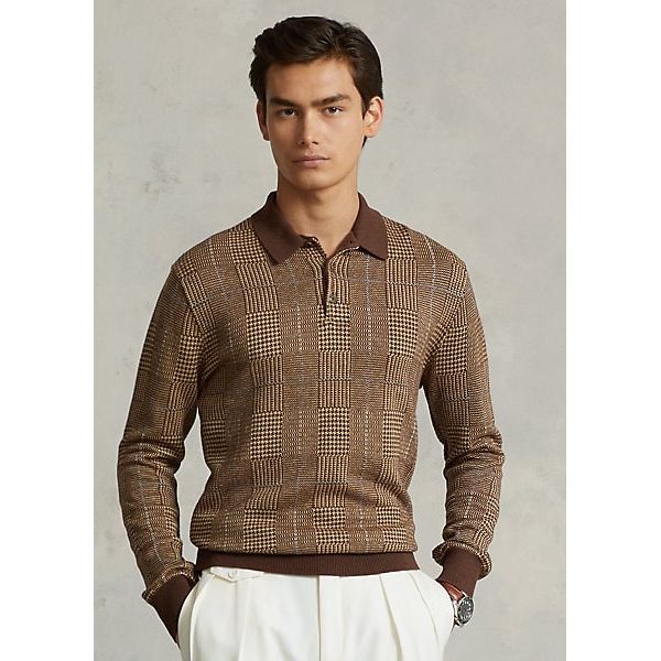 Polo Ralph Lauren Glen Plaid Cotton-Blend Sweater - Yooto