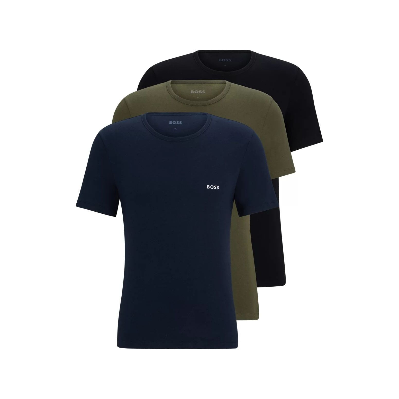 BOSS BRANDED COTTON JERSEY UNDERSHIRTS IN A PACK OF THREE - Yooto