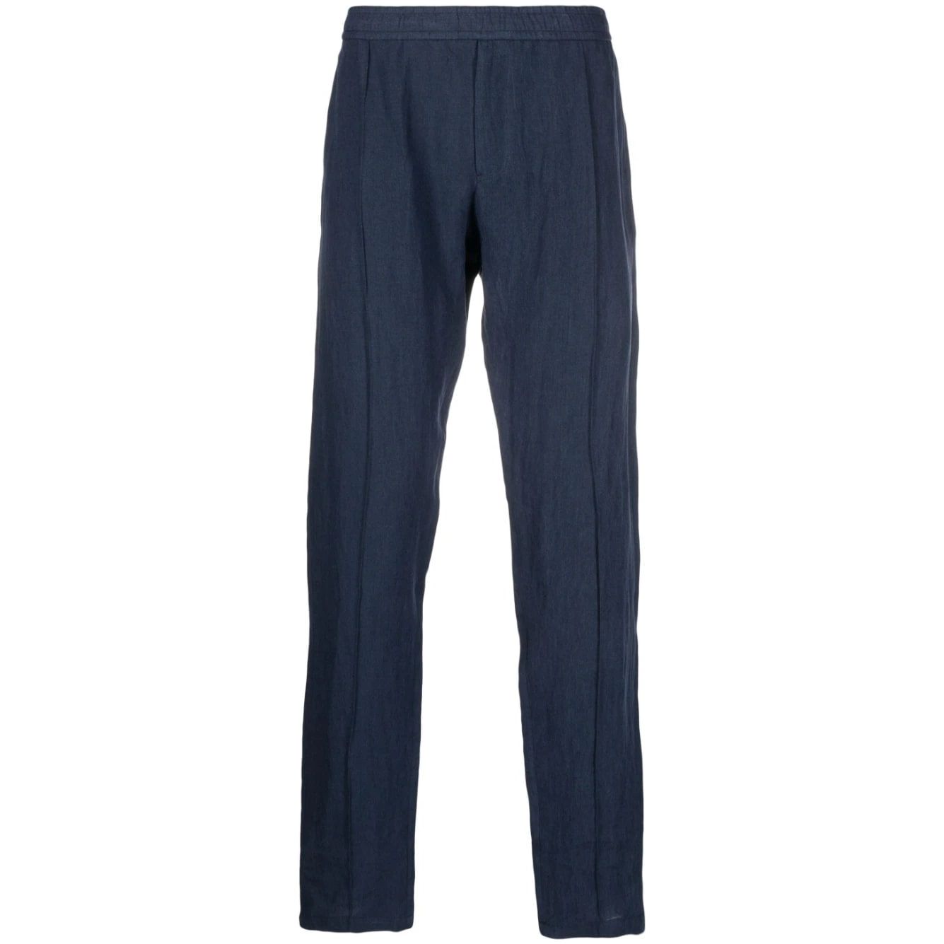 EMPORIO ARMANI STRAIGHT-LEG LINEN TROUSERS - Yooto