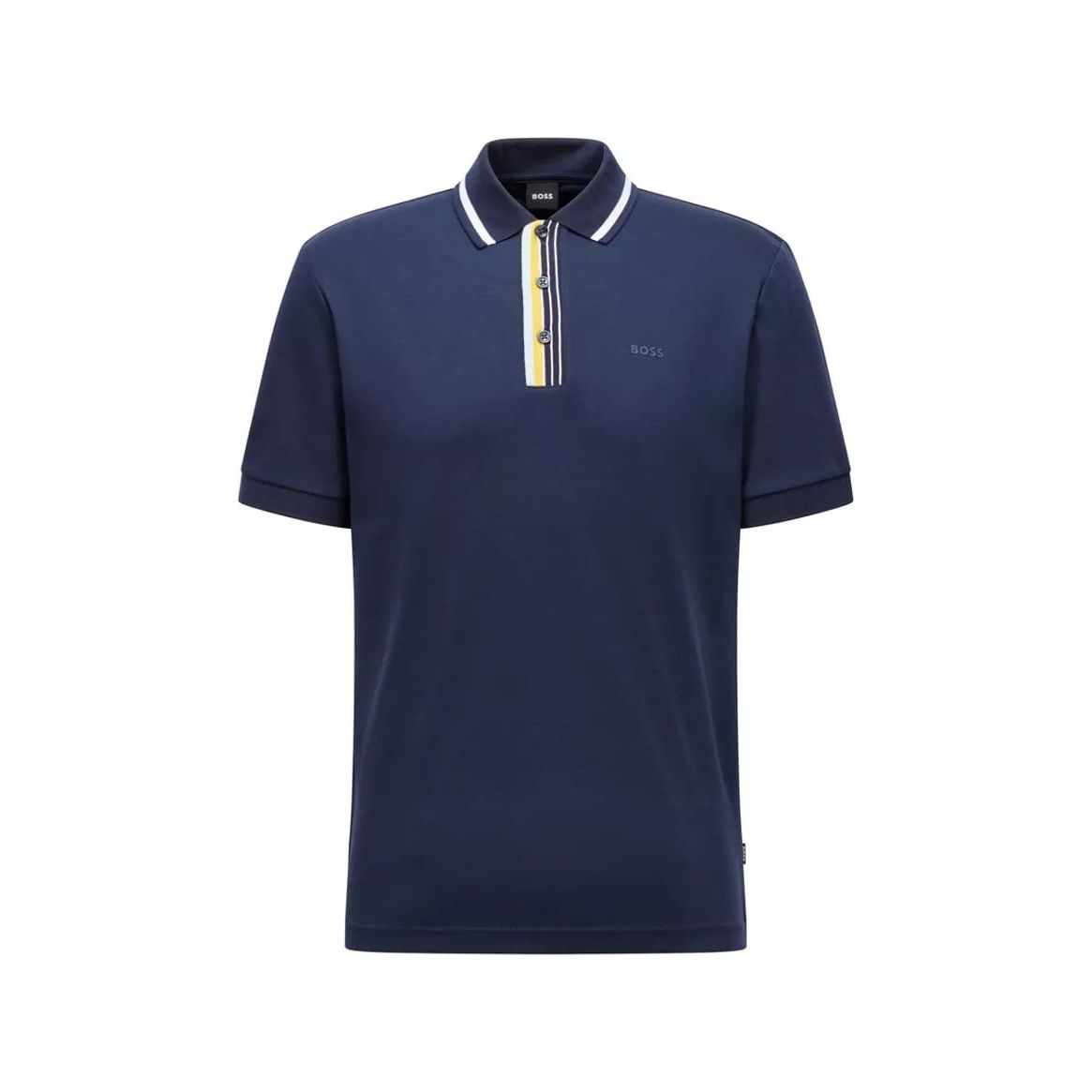 BOSS INTERLOCK-COTTON POLO SHIRT WITH RUBBERISED LOGO - Yooto