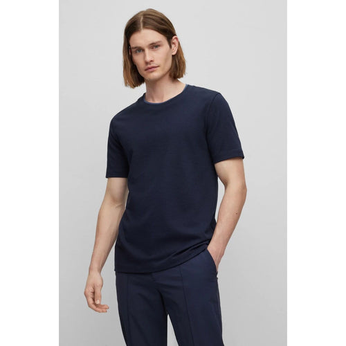 Load image into Gallery viewer, BOSS SLIM-FIT T-SHIRT IN STRUCTURED COTTON WITH DOUBLE COLLAR - Yooto
