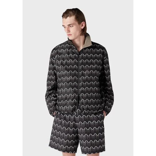 Load image into Gallery viewer, EMPORIO ARMANI REVERSIBLE NYLON FULL-ZIP BLOUSON WITH AN ALL-OVER PATTERN - Yooto
