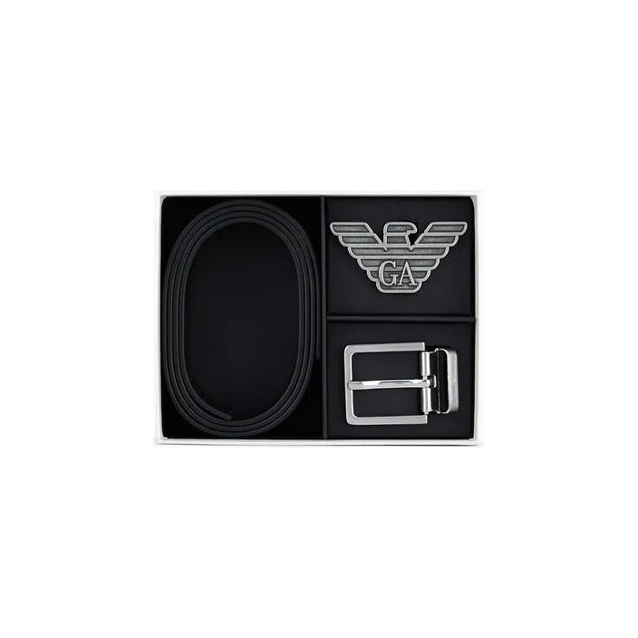 EMPORIO ARMANI GIFT BOX WITH REVERSIBLE BELT IN SAFFIANO LEATHER AND INTERCHANGEABLE BUCKLE - Yooto