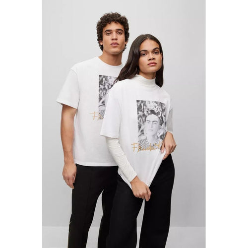 Load image into Gallery viewer, BOSS RELAXED-FIT ORGANIC-COTTON T-SHIRT WITH FRIDA KAHLO GRAPHIC - Yooto
