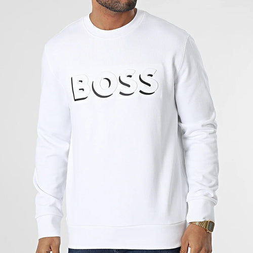 Load image into Gallery viewer, BOSS ORGANIC-COTTON SWEATSHIRT WITH EMBOSSED AND PRINTED LOGO - Yooto
