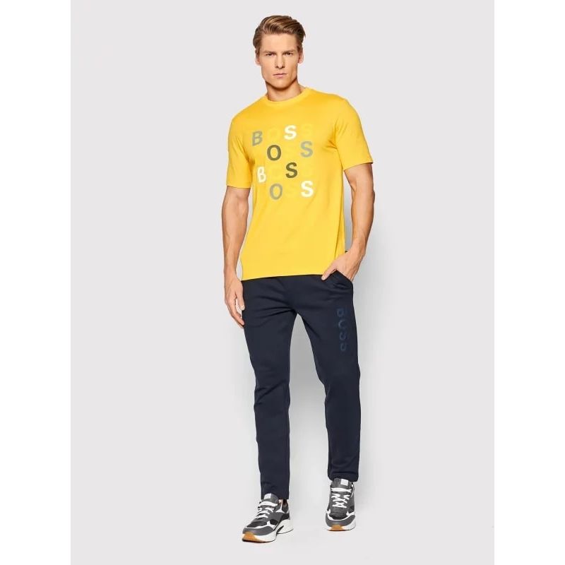 BOSS SLIM-FIT COTTON-JERSEY T-SHIRT WITH LOGOS - Yooto