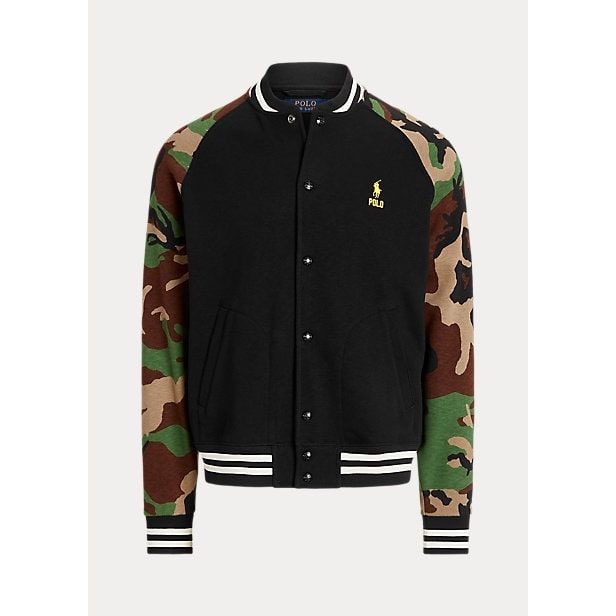 POLO RALPH LAUREN CAMO SLEEVE FLEECE BASEBALL JACKET Yooto