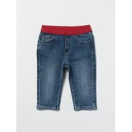 Emporio Armani Kids contrast-trim fitted jeans - Yooto