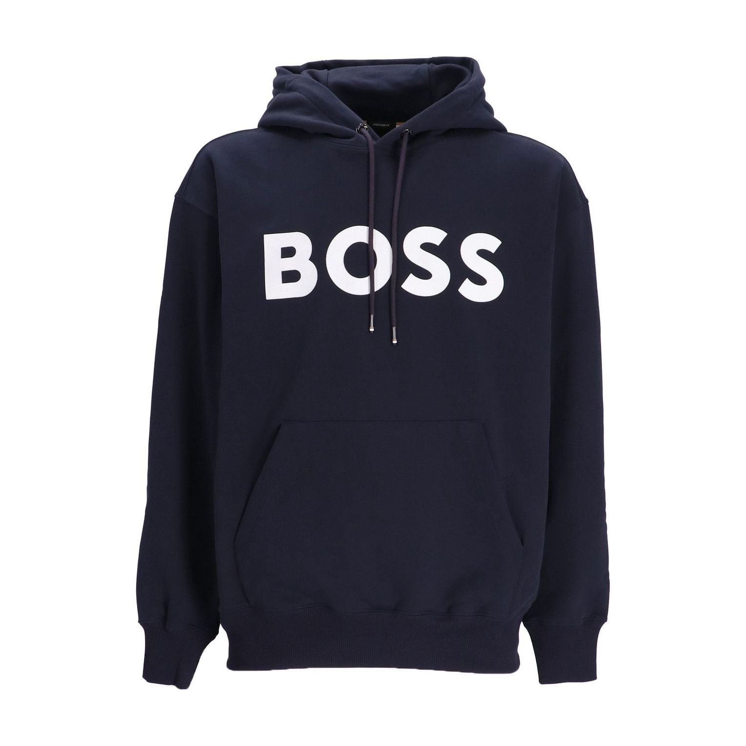 BOSS COTTON-TERRY HOODIE WITH FLOCK-PRINT LOGO - Yooto