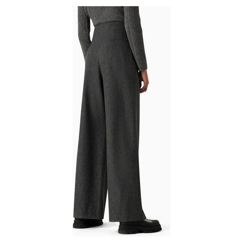 Load image into Gallery viewer, EMPORIO ARMANI HIGH-WAISTED TROUSERS IN VIRGIN-WOOL FLANNEL MÉLANGE - Yooto
