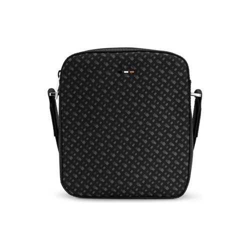 Load image into Gallery viewer, BOSS FAUX-LEATHER REPORTER BAG WITH MONOGRAM PRINT - Yooto
