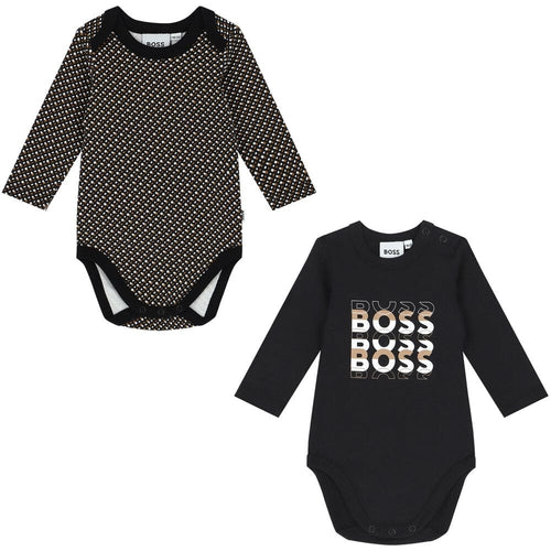 Load image into Gallery viewer, BOSS KIDS LOGO-PRINT ROMPER SET - Yooto
