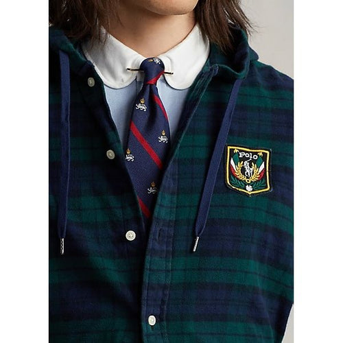 Load image into Gallery viewer, Polo Ralph Lauren Laurel Crest Plaid Flannel Hooded Shirt - Yooto
