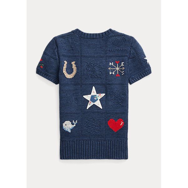 POLO RALPH LAUREN INTARSIA COTTON SHORT-SLEEVE JUMPER - Yooto