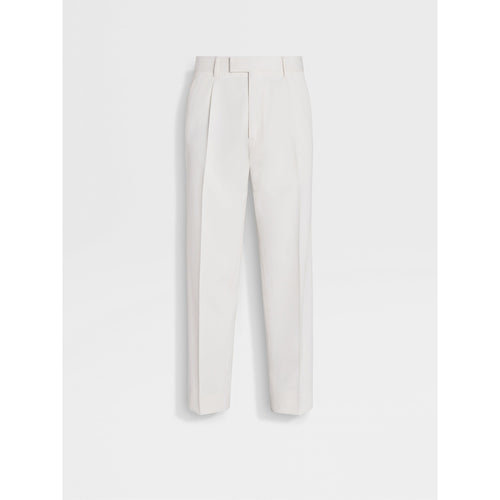 Load image into Gallery viewer, WHITE COTTON AND WOOL PANTS - Yooto

