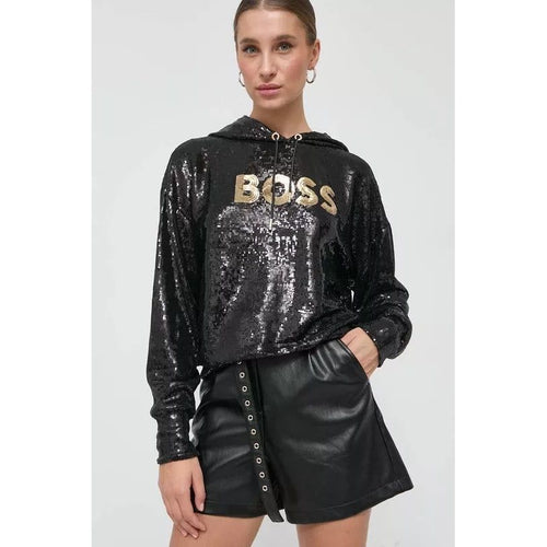 Load image into Gallery viewer, BOSS RELAXED-FIT HOODIE IN STRETCH MATERIAL WITH SEQUINNED LOGO - Yooto
