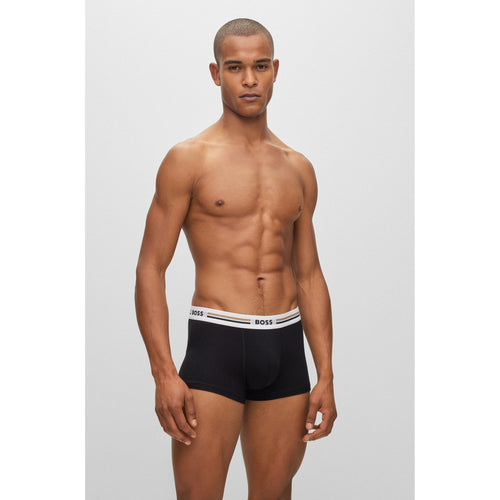 Load image into Gallery viewer, BOSS SOFT AND ELASTIC SHORT BOXERS WITH ELASTICATED WAIST WITH LOGO IN A PACK OF THREE - Yooto
