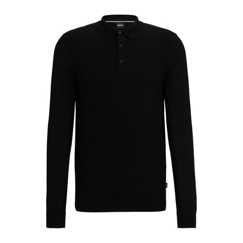 Load image into Gallery viewer, BOSS WOOL-BLEND POLO SHIRT WITH GRAPHIC JACQUARD STRUCTURE - Yooto
