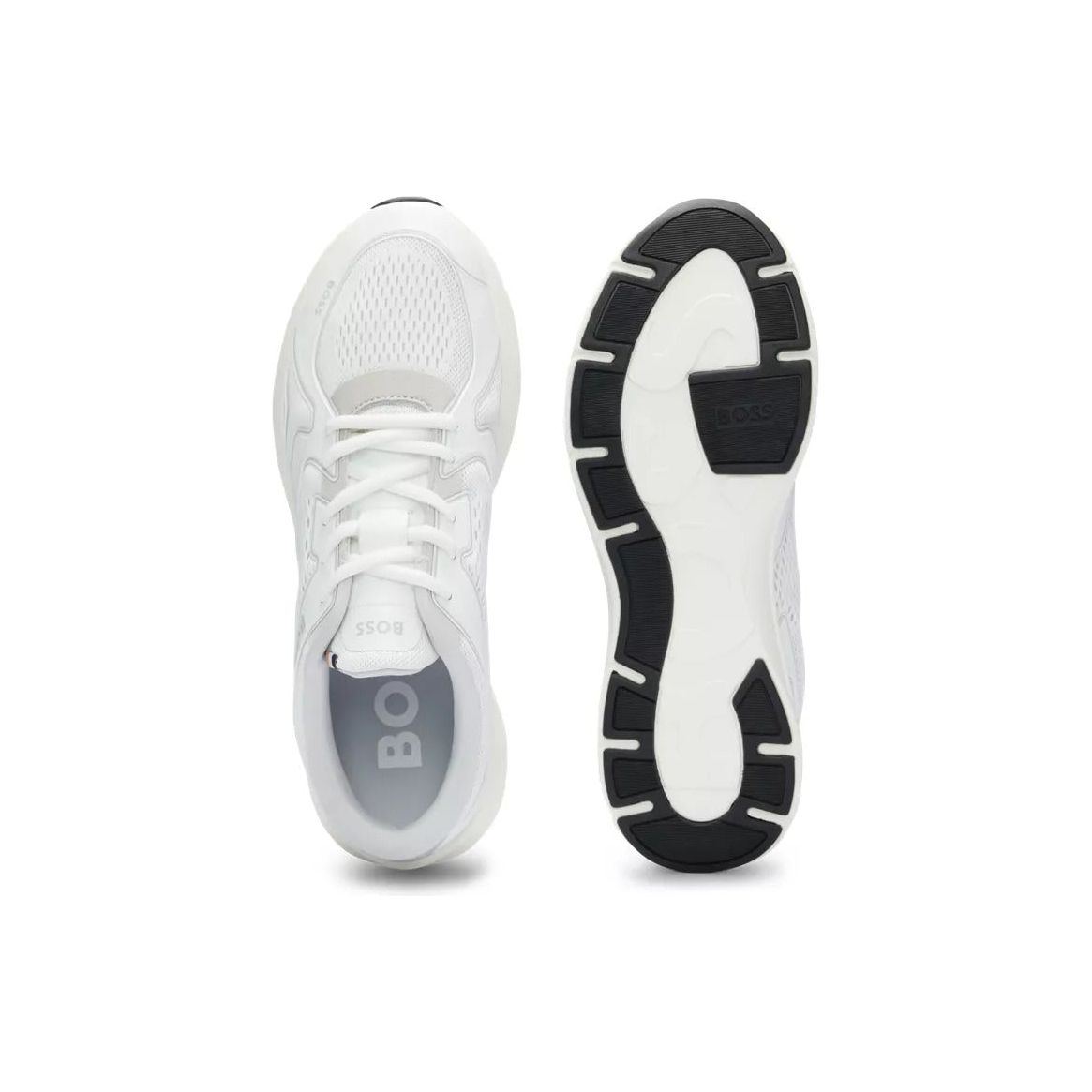 BOSS MIXED-MATERIAL TRAINERS WITH MESH AND BRANDING - Yooto