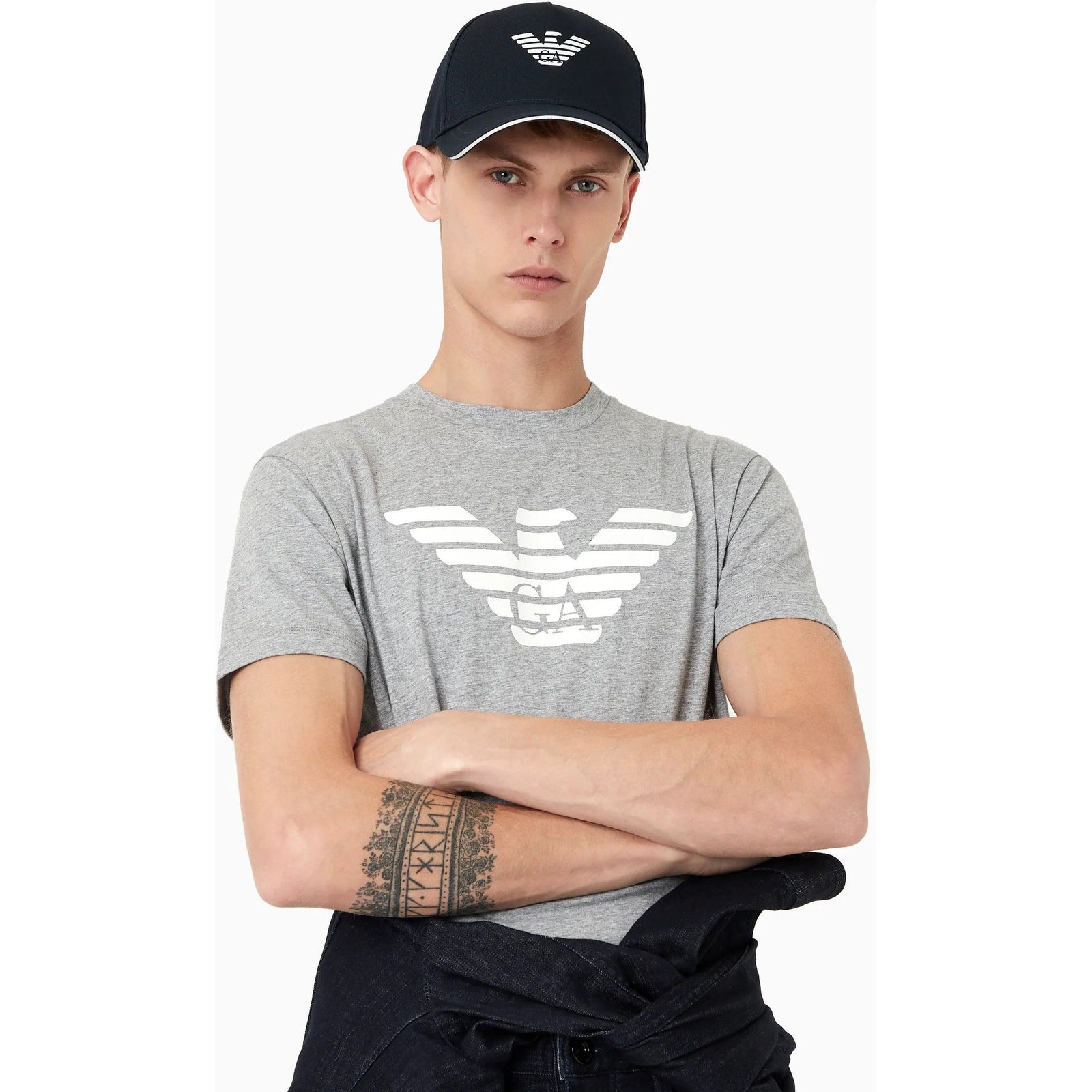 EMPORIO ARMANI EAGLE-PRINT BASEBALL CAP - Yooto