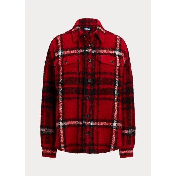 POLO RALPH LAUREN OVERSIZE FIT PLAID WOOL-BLEND SHIRT - Yooto