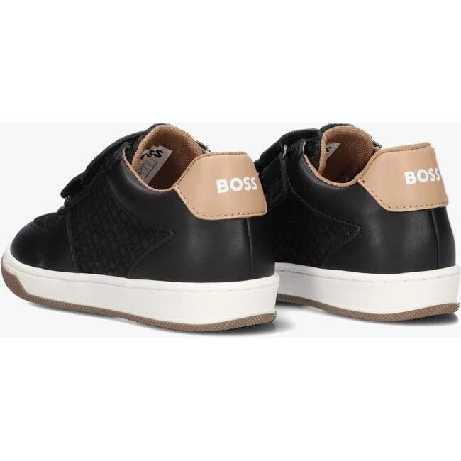 BOSS KIDS TRAINERS WITH MONOGRAM PATTERN AND TOUCH CLOSURE - Yooto